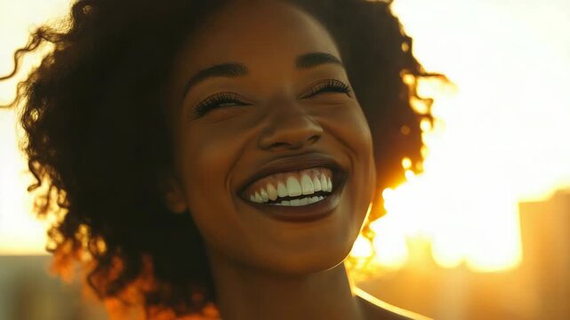 A cheerful individual enjoying the warmth of the sun.