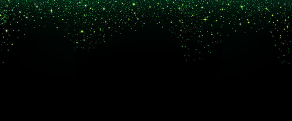 Green glittering background with twinkles. Shimmer spray effect for banners. Vector illustration