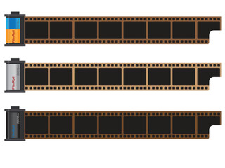 Large vector film negative with a transparent background.