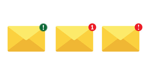 Minimalist envelope icon set for digital communication and messaging design.