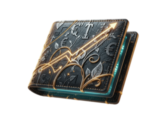Wealth and Savings Leather Wallet PNG