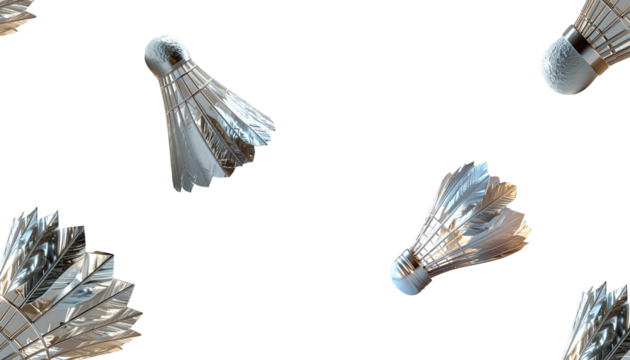 Badminton racket and shuttlecock isolated on white background