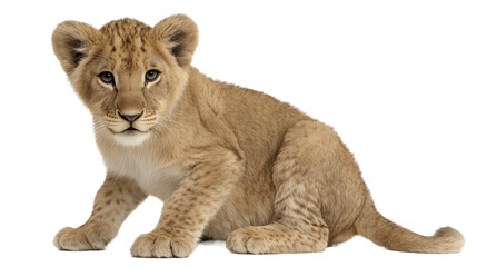 A young female lion cub beside an eight-year-old lioness panthera leo in the wild. transparent png