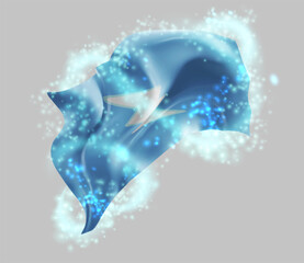 Electroneum, vector 3d flag in whirlwind of magical radiance