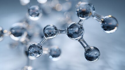 Abstract Molecular Structures Connected by Light Lines Illustrate Skincare Science Concepts and Innovations