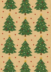 Fototapeta premium Festive Christmas tree pattern.