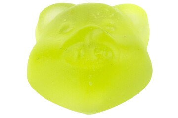 Pile of Colorful Gummy bear Candies Isolated on White Background