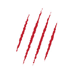 Red Claw Marks Icon for Wild Animal, Danger, and Action Themes
