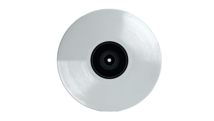 Circular white vinyl record