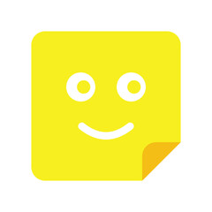 Smiley Sticky Note Vector – Cheerful Reminder Office Illustration
