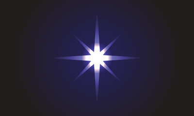 Radiant Eight-Point Star Vector – Celestial Glow Illustration