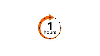 Orange Circular Arrow Icon Indicating One Hour Time Limit With Black Dots 1 hour timer