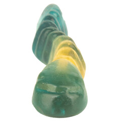 Pile of Colorful Gummy Worms Candies Isolated on White Background