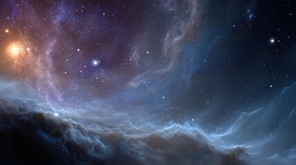 Astounding cosmic scene showcasing vibrant stars, nebulae, and swirling clouds of gas in a mesmerizing galactic display