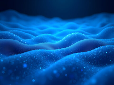 Quantum annealing circuit visualization with blue energy landscape waves and optimization pathways