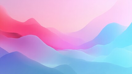 Soft pastel waves create a calming landscape with gentle gradients in shades of pink and blue during twilight hours