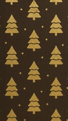 Obraz premium Golden trees festive holiday pattern mobile wallpaper