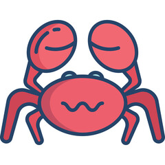 red crab with a sign