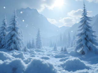 Ultra-realistic icy blue winter plexus with frost crystal effects, cold storage technology, arctic research presentation