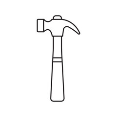 Hammer Time Construction Icon Repair Carpentry Renovation Tool Equipment Building Home Improvement Outline Drawing