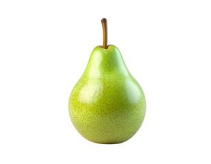 A Ripe Green Pear with Red Speckles Stands Against a Black Background with Soft Studio Lighting Highlighting its Texture
