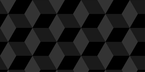 Black geometric cube creative concept triangle overlap square technology background. digital cubes fabric and wallpaper grid block texture background.	
