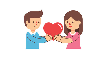 Couple presenting a heart symbol for romantic love and connection between relationships