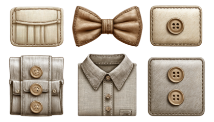 Elegant Fabric Elements in Neutral Tones for Fashion and Textile Design Projects