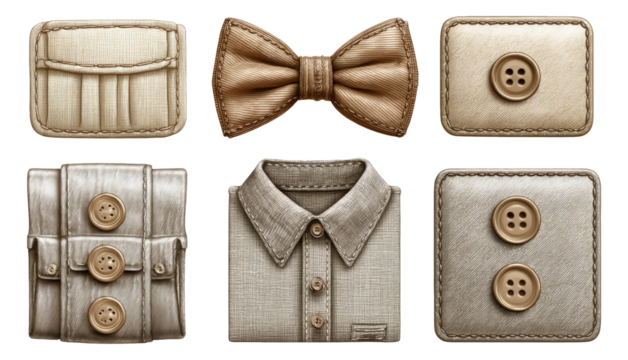 Elegant Fabric Elements in Neutral Tones for Fashion and Textile Design Projects