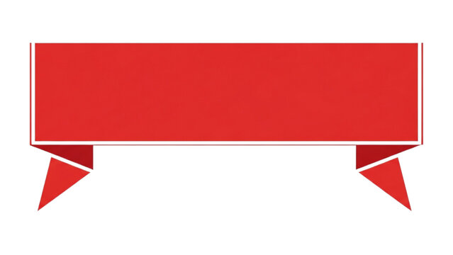 Stylish Red Ribbon Banner Graphic Element for Promotional Messages and Text Display Design
