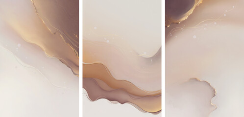 gold watercolor brushstrokes delicate paints with texture	
