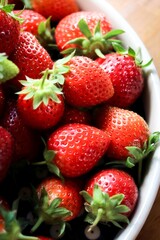 fresh strawberries in a bowl