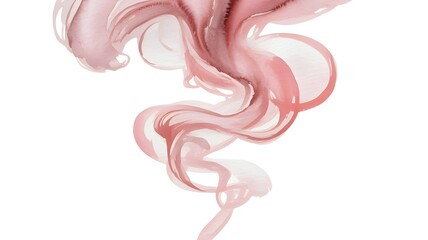 Fototapeta premium Pink smoke isolated on pure white background