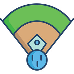 Baseball Field Graphic with Home Plate and Ball on Transparent Background Vector Art