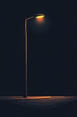 A street lamp is shining on the left side of an all-black background