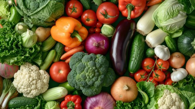 Vibrant array of fresh organic vegetables  a celebration of healthy eating and sustainable living