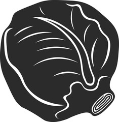 cabbage vegetable icon in dark grey and clear background vector illustration