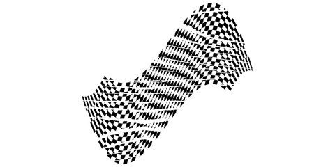 Auto tire tread grunge element. Car and motorcycle tire pattern, wheel tyre tread track. Black tyre print. Vector illustration