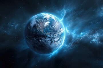 Abstract Digital Depiction Of Celestial Sphere Against Nebulous Background