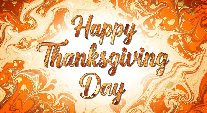 Happy Thanksgiving Day text in elegant golden script.
