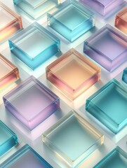 Obraz premium Transparent Frames Arranged Diagonally Over a Pastel Gradient Background for Creative Design Projects