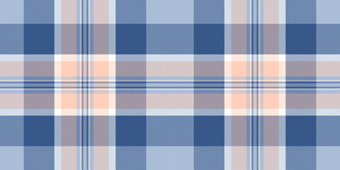 Elegant plaid pattern featuring soft blues, peaches, and creams, creating a versatile backdrop for textiles, design projects, or a sophisticated, timeless aesthetic.