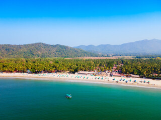 Obraz premium Palolem Beach aerial panoramic view in Goa, India