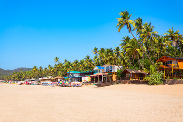 Fototapeta premium Boats at the Palolem Beach in Goa, India