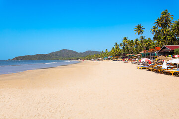 Beauty Palolem Beach in South Goa in India