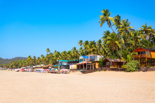 Boats at the Palolem Beach in Goa, India