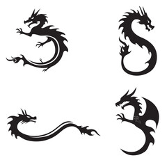 Minimalist dragon logo vector design