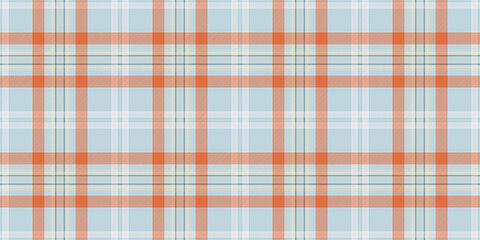 Teen vector pattern tartan, scottish background texture seamless. Furniture textile check fabric plaid in light and orange colors.