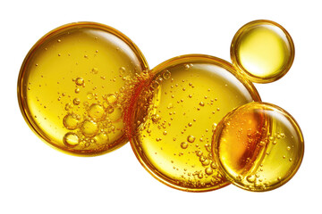 Golden liquid droplets, bubbles, close-up