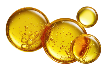 Golden liquid droplets, bubbles, close-up